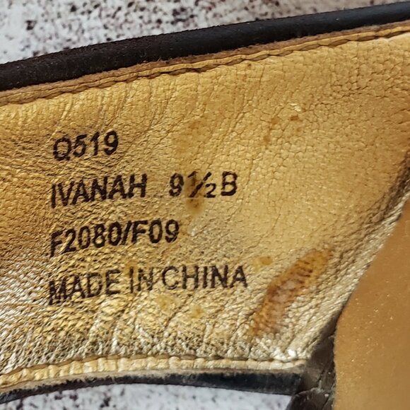 Coach Ivanah Python Sandals Heels Leather Snakeskin Chestnut size 9.5B - Picture 5 of 15